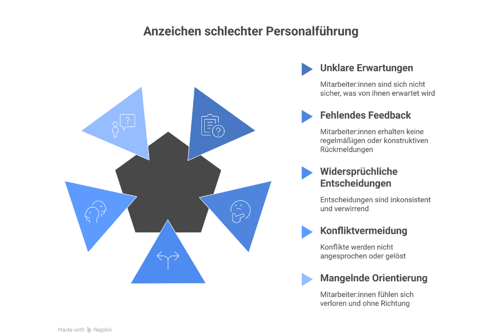 Anzeichen und Auswirkungen schlechter Personalführung